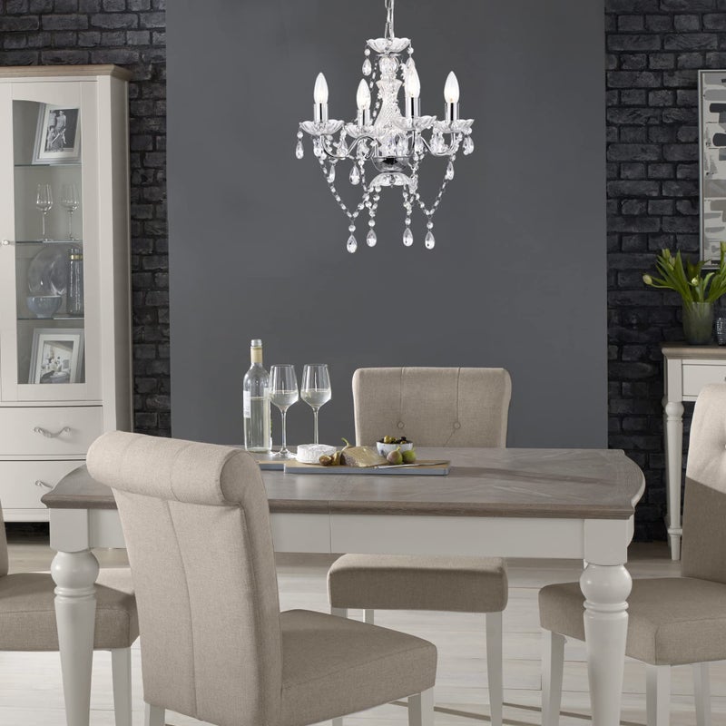 LaLuLa Chrome Chandelier Modern Mini Acrylic Crystal Chandelier Lighting 4 Light Candle Style Chandeliers for Dining Room - Image 3